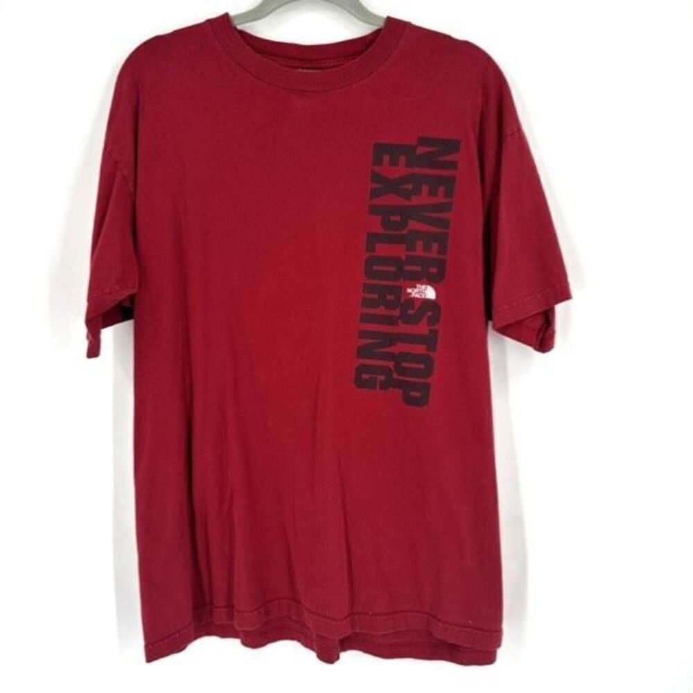 North Face Men’s Red Never Stop Exploring Large Adventure T-Shirt